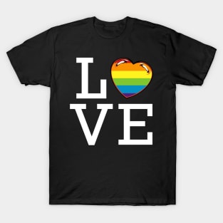 LGBT - Love - Rainbow Flag Heart Gay Pride Statement T-Shirt